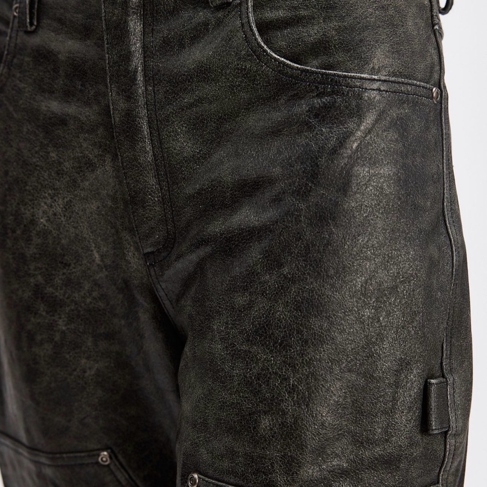 FOUND Distressed Leather Carpenter Pants - Picture 3 of 8
